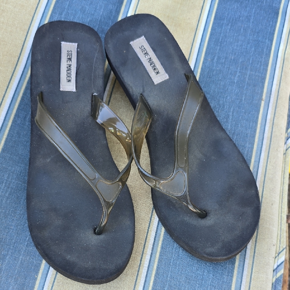 Steve Madden Black and Brown Women's Sandals